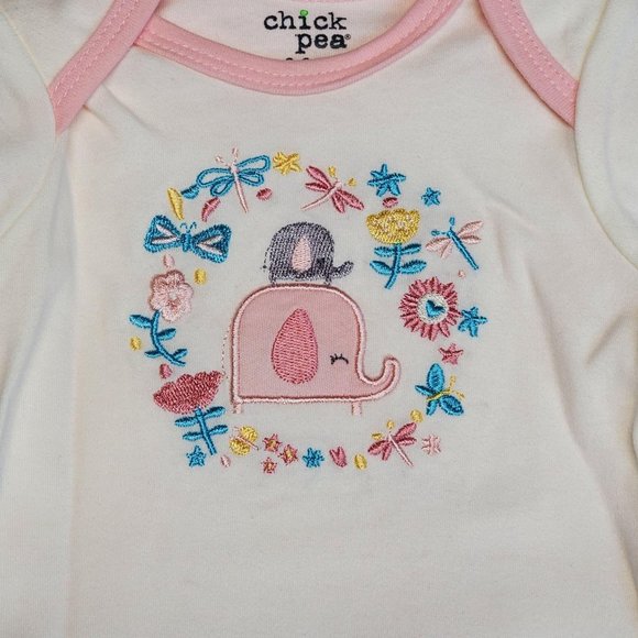 Chick Pea 3 PK Bodysuits 0-3M Pink - Picture 3 of 8
